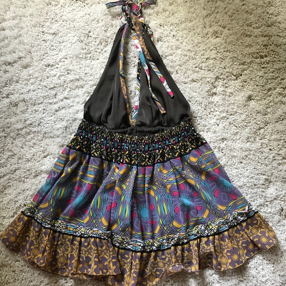 Colorful, low back halter top - Picture 2 of 2